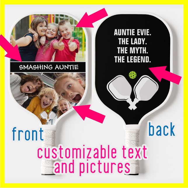 2 sided Custom text and photo pickleball paddle (Custom text and photo pickleball paddle. Great gift for pickleball playing relative or friends)