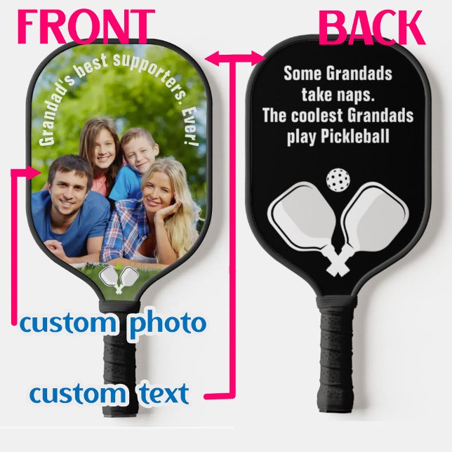💗 2-sided Custom text and photo pickleball paddle (Creator Uploaded)