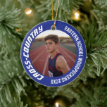 2-Sided Customizable Sports Cross-Country Photo Ceramic Ornament