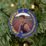 2-Sided Customizable Sports Cross-Country Photo Ceramic Ornament