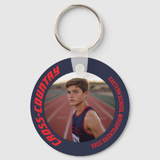 2-Sided Customizable Sports Cross-Country Photo Keychain
