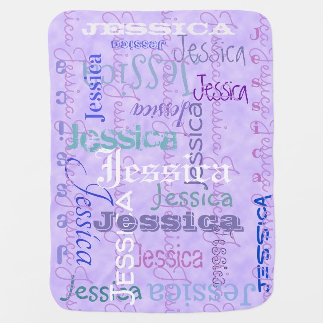 2-sided customize--Name Baby Purple-Blue blanket: Baby Blanket (Front)