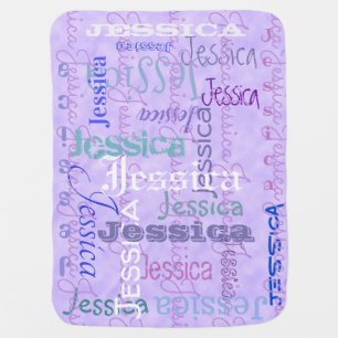 2-sided customize--Name Baby Purple-Blue blanket: Blanket