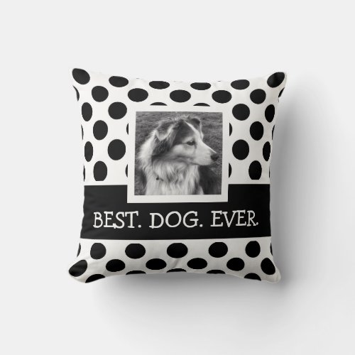 2 Sided Cute BW Polka Dots with Instagram Photos Throw Pillow