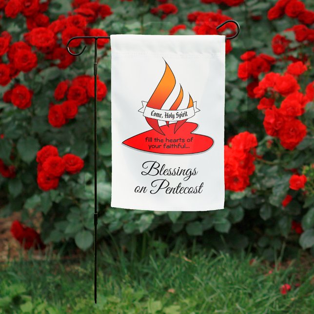 2-sided Flame and Heart with Quote Pentecost Garden Flag (Creator Uploaded)