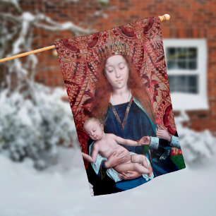2-sided Flemish Madonna & Child Christmas House Flag