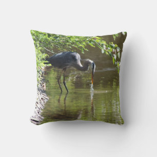 2 sided Great Blue Heron Throw Pillow