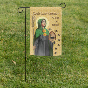 2-sided Half-Length Portrait of St Gobnait Garden Flag