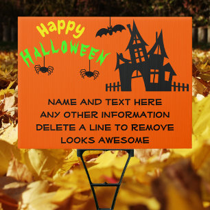 2-sided Halloween 18x24-in Rectangle Party Yard Sign
