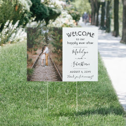 2 Sided Happily Ever After Wedding Welcome Yard Sign