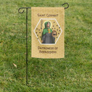 2-sided Hexagonal Portrait of St Gobnait (SAE 003) Garden Flag