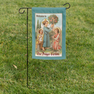 2-sided Jesus the Heavenly Gardener with Rose Tree Garden Flag