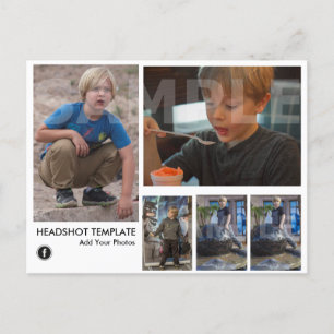2-Sided Kids Actor-Model Headshot Template Postcard