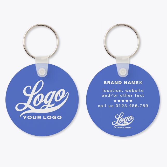 2 sided Logo & Name on Royal blue Company Business Keychain (Creator Uploaded)