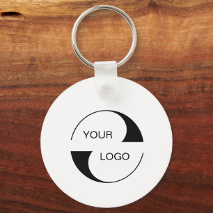 2 sided Logo, QR Code Company name Business URL Keychain