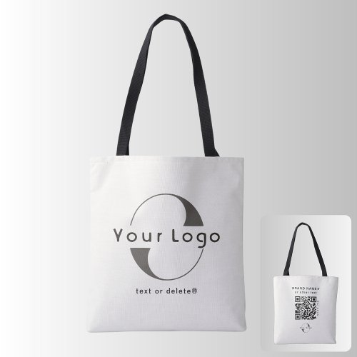 2 sided Logo  QR Code Off white Company Business Tote Bag