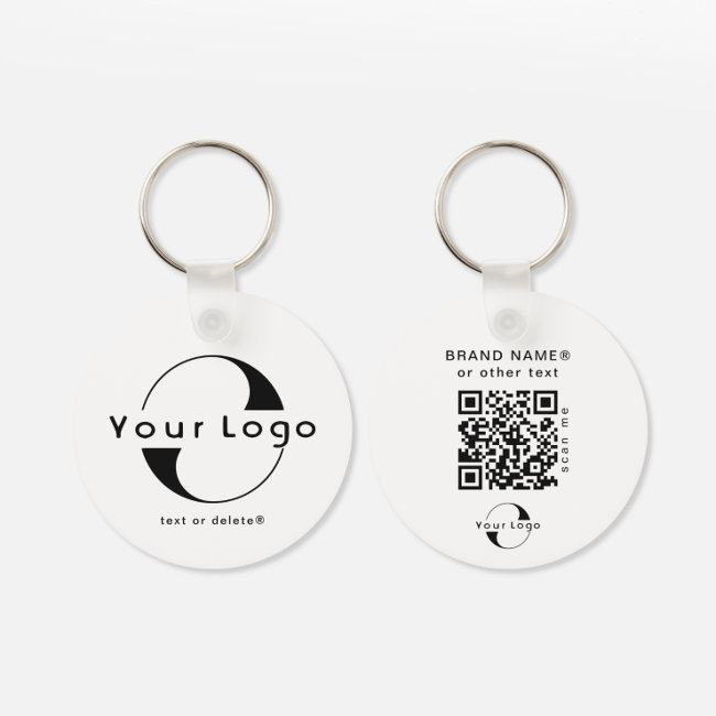 2 sided Logo & QR Code on Clean Company Business K Keychain