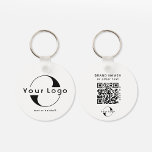 2 sided Logo & QR Code on Clean Company Business K Keychain<br><div class="desc">Personalized light and waterproof Logo Keychains with a simple minimal design. Add your URL to create QR Code,  logo and text.</div>