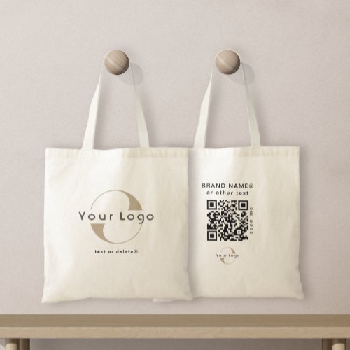 2 sided Logo  QR Code on Clean Company Business Tote Bag