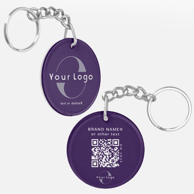 2 sided Logo & QR Code on Purple Company Business Keychain (Creator Uploaded)