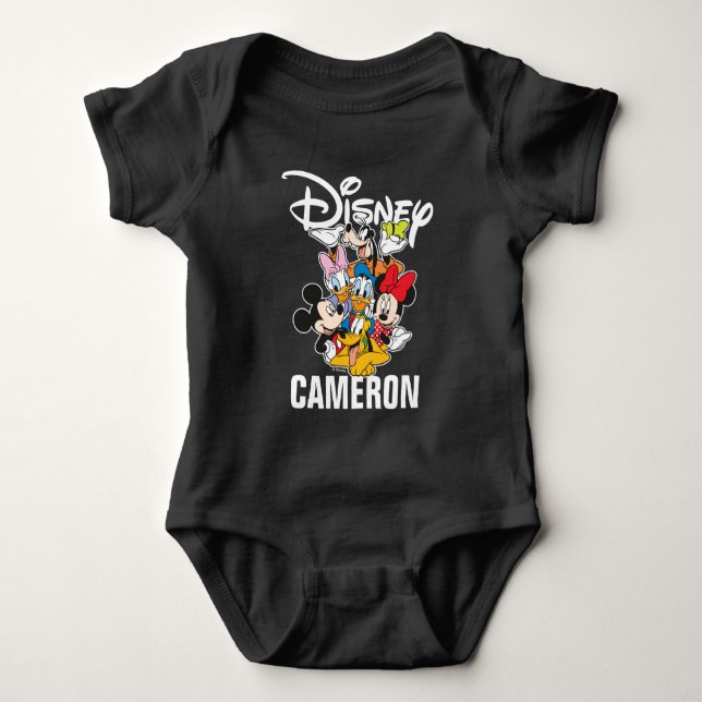 2 Sided Mickey & Friends - Family Vacation Baby Bodysuit (Front)
