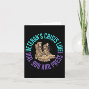 (2 Sided) Military Veteran Suicide Awareness Crisi Card
