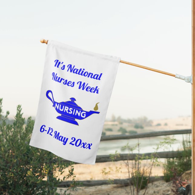 2-sided National Nurses Week House Flag (Insitu (Back))
