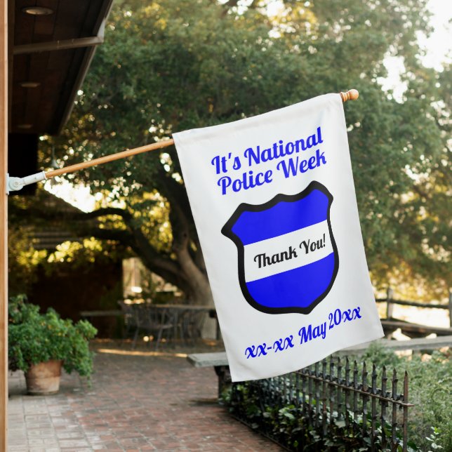 2-sided National Police Week House Flag (In SItu)