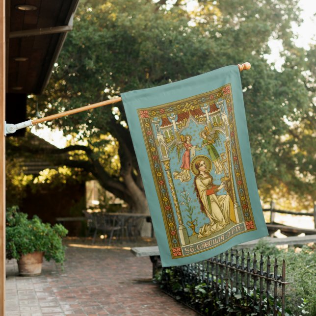 2-sided NeoGothic St. Cecilia of Rome (BNG 02) House Flag (In SItu)