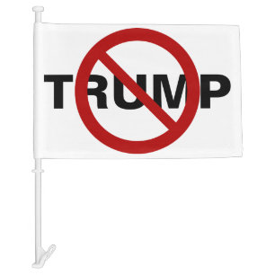 2-Sided No Never Nyet Anti-Donald Trump Car Flag