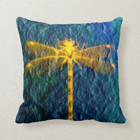 2 Sided Optional Choice Dragonfly On Texture Throw Pillow