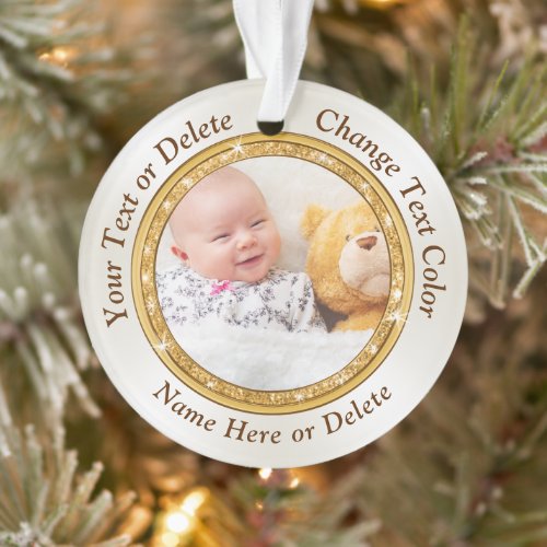 2 Sided Personalized Photo Ornaments 1 or 2 Photos