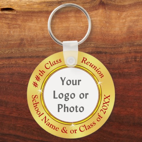 2 Sided PHOTO or LOGO Class Reunion Souvenirs  Keychain