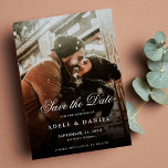 2 Sided Photo Save the Date Wedding Modern<br><div class="desc">Elegant Personalized script photo Save the Date Wedding invitations featuring a photo template that is easy to personalize. To resize and position your photo,  click on the "CUSTOMIZE IT" button</div>