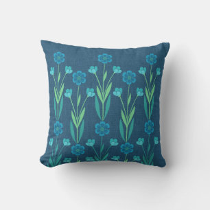 2 Sided Picture Perfect Garden Navy Throw Pillow