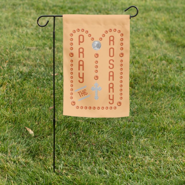 2-sided Pray the Rosary (Modern Joyful 2) Garden Flag (In SItu)