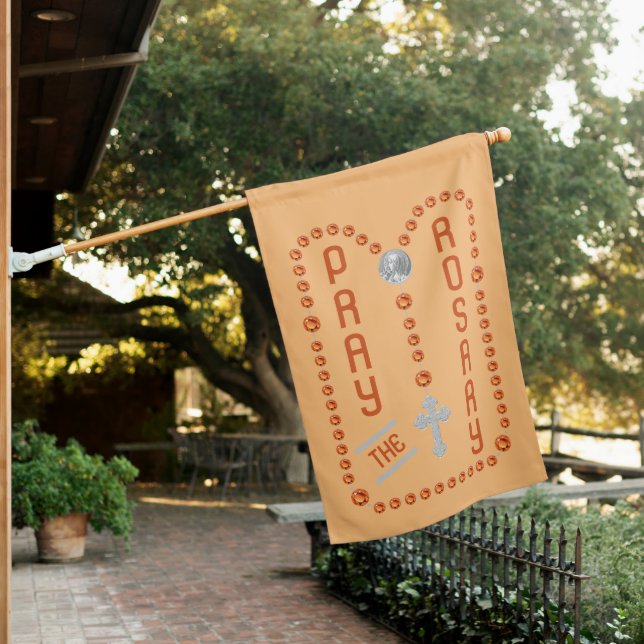 2-sided Pray the Rosary (Modern Joyful 2) House Flag (In SItu)