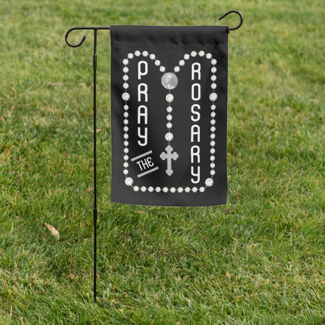 2-sided Pray the Rosary (Modern Luminous 1) Garden Flag (In SItu)