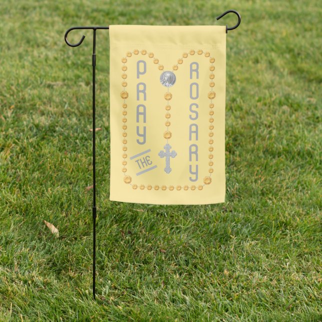 2-sided Pray the Rosary (Modern Luminous 2) Garden Flag (In SItu)
