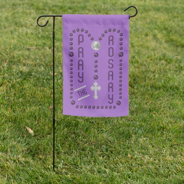 2-sided Pray the Rosary (Modern Sorrowful 1) Garden Flag (In SItu)