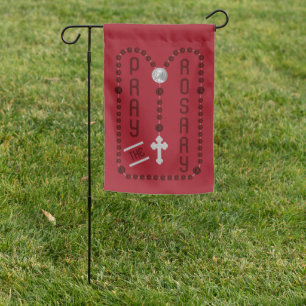 2-sided Pray the Rosary (Modern Sorrowful 2) Garden Flag