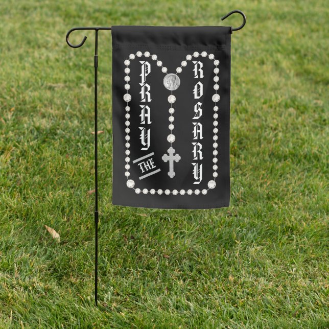 2-sided Pray the Rosary (“Trad.” Luminous 1) Garden Flag (In SItu)