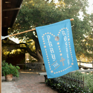2-sided Pray the Rosary (Traditional Joyful) House Flag