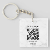 2 Sided QR Code Business Logo Professional Keychain
