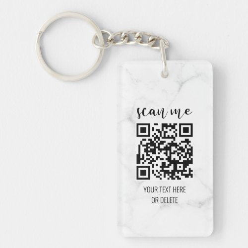 2 Sided QR Code Your Logo Business Professional Keychain