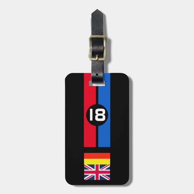 2 sided RACING Luggage Tag (Front Vertical)