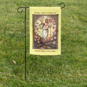 2-sided Risen Christ Compass of Cherubim Easter Garden Flag