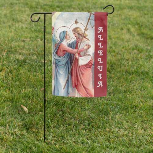 2_sided Risen Christ Greets His Mother Easter Garden Flag