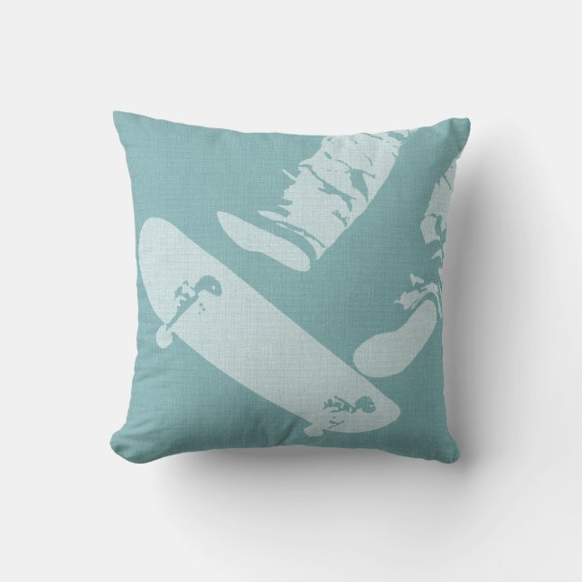 2 Sided Skateboard Jump - Throw Pillow (Front)