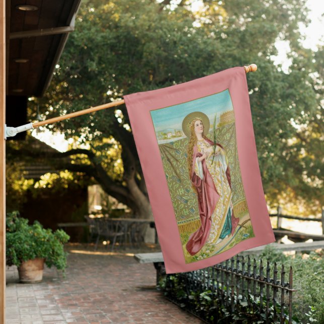 2-sided St. Agnes of Rome (BC 01) House Flag (In SItu)
